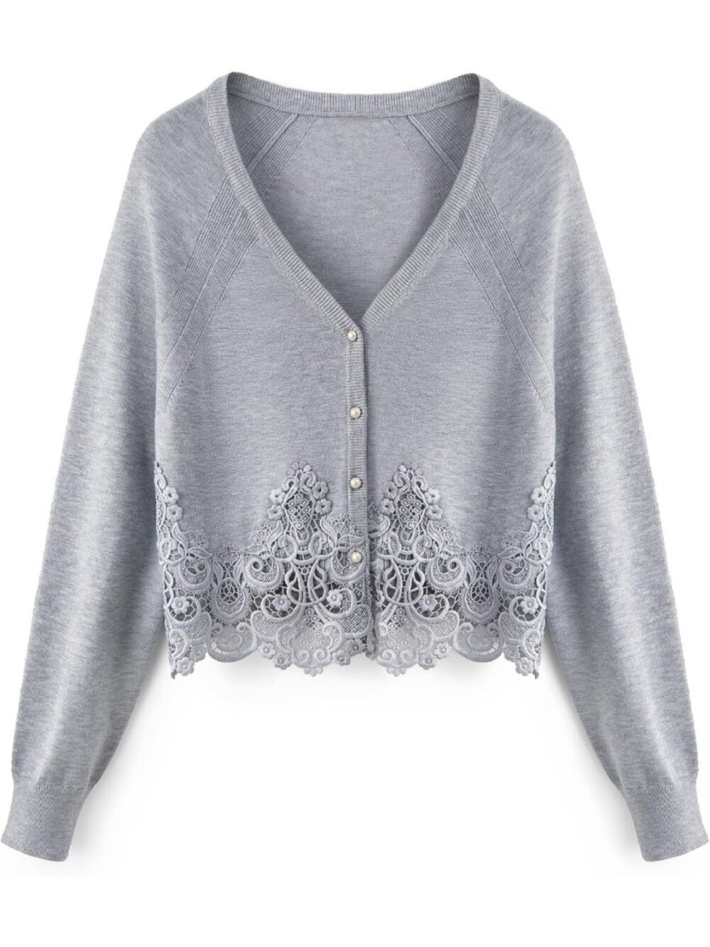 Chic Lace Cardigan for Women | Knit Cropped Long Sleeve Shrug | Elegant Layering